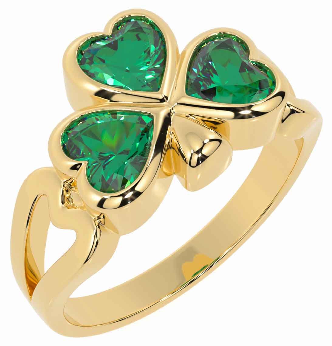 Gold shamrock ring best sale
