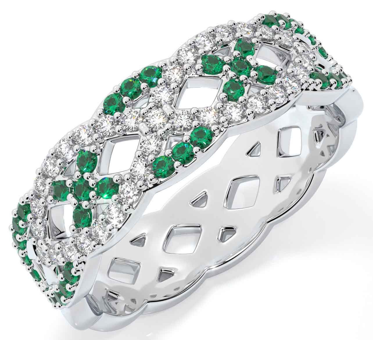 Emerald infinity ring shop