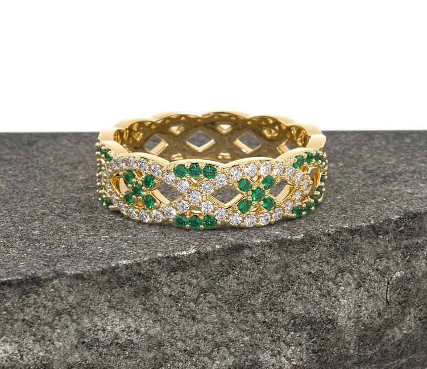 Emerald infinity ring store
