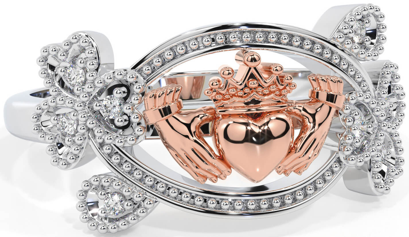 Rose gold claddagh ring store