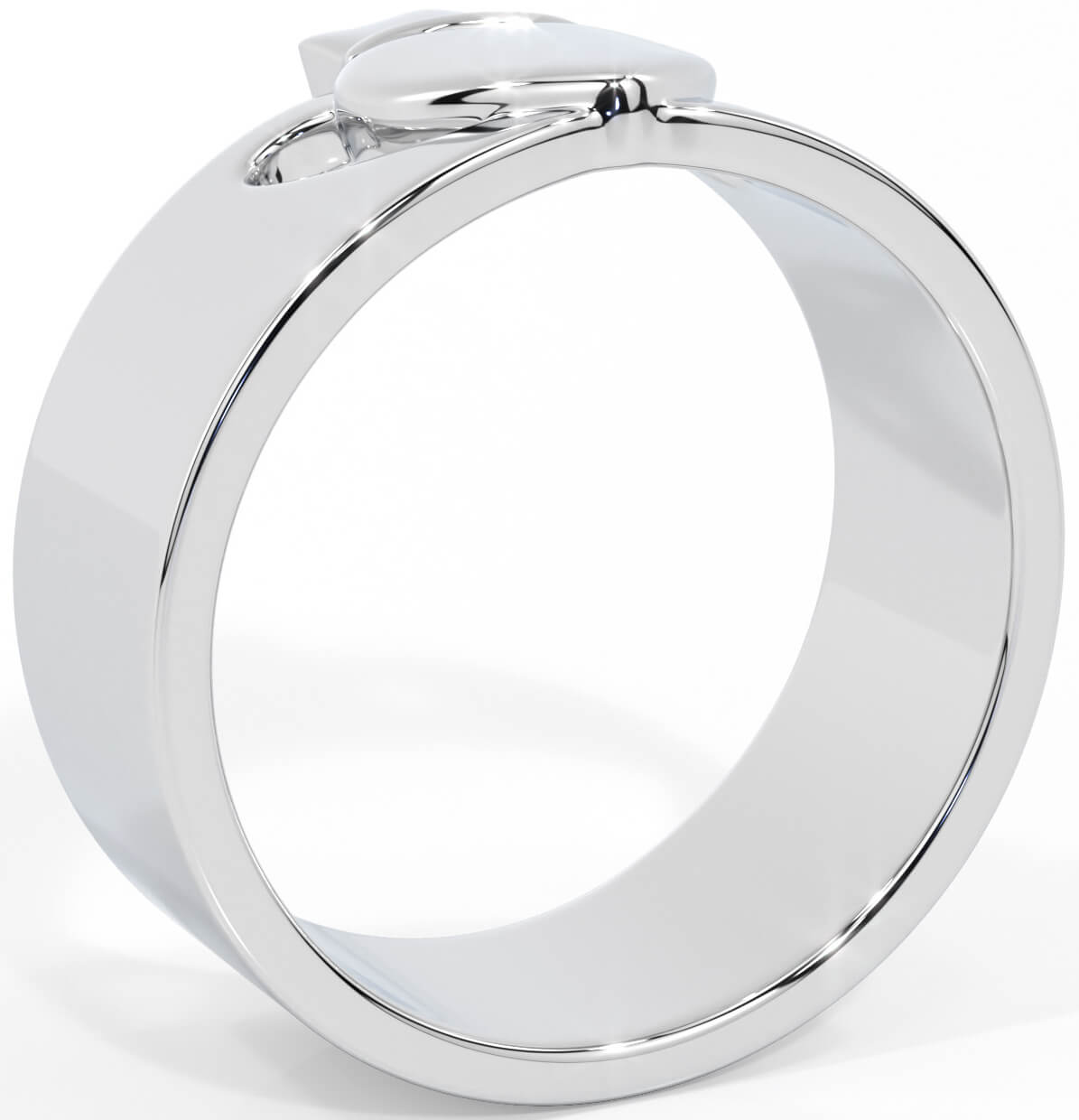Men s Modern White Gold Claddagh Ring