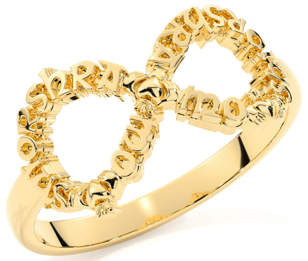 Gold Silver Infinity Claddagh Irish