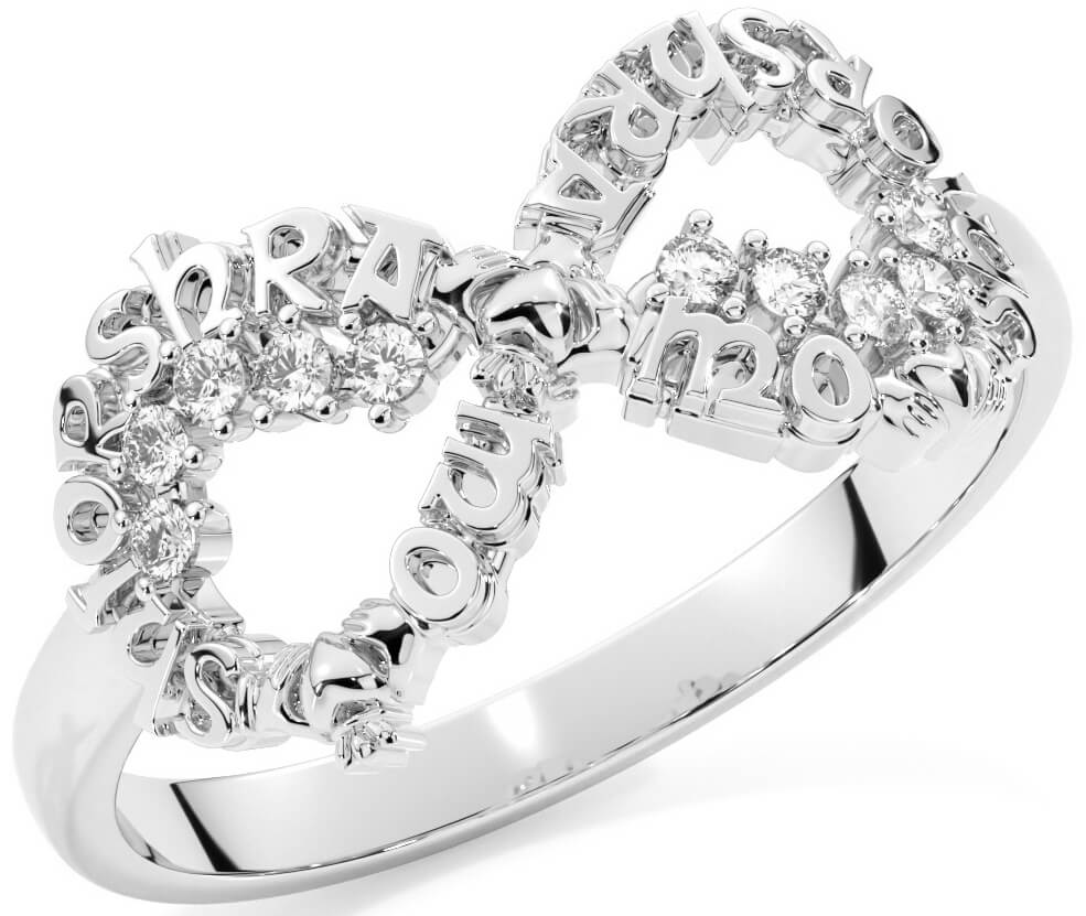 Claddagh eternity shop ring