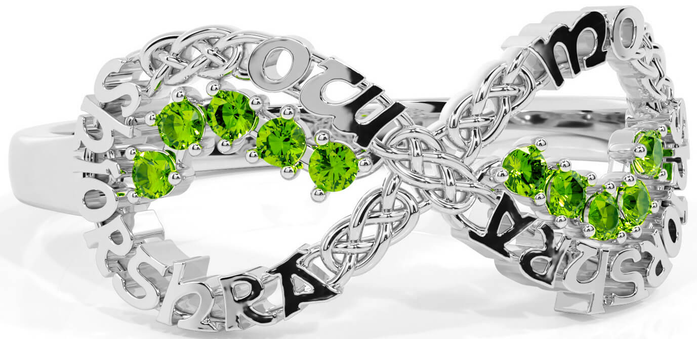Peridot infinity ring online