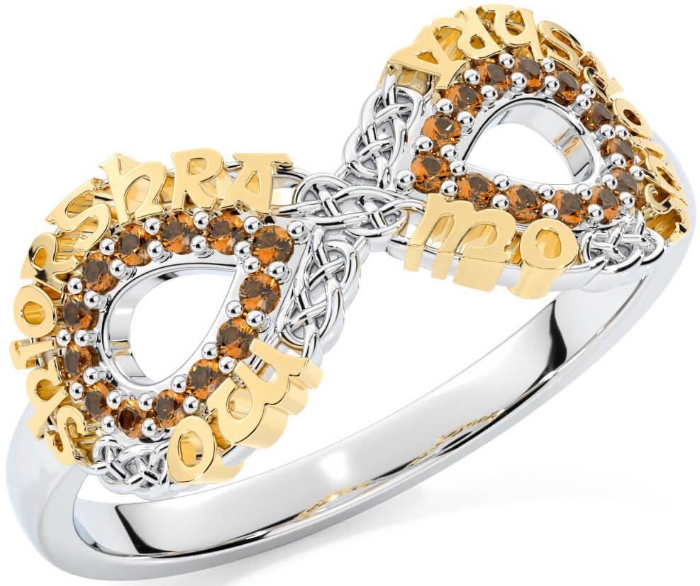 Citrine infinity ring discount