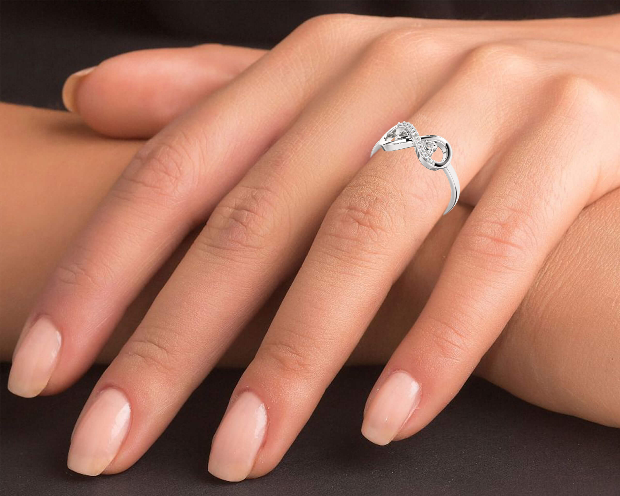 White gold diamond infinity ring discount