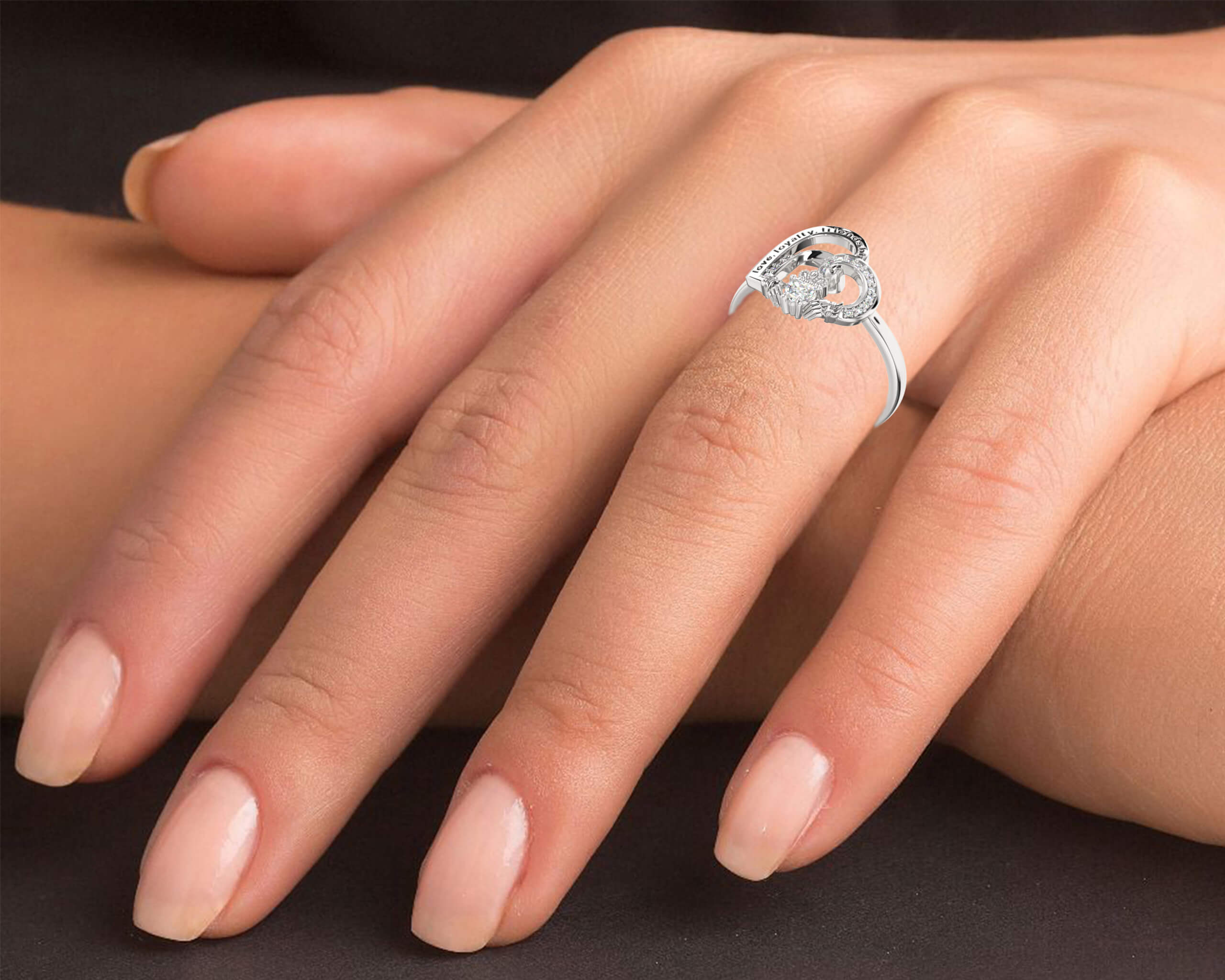 Diamond Silver Irish Claddagh