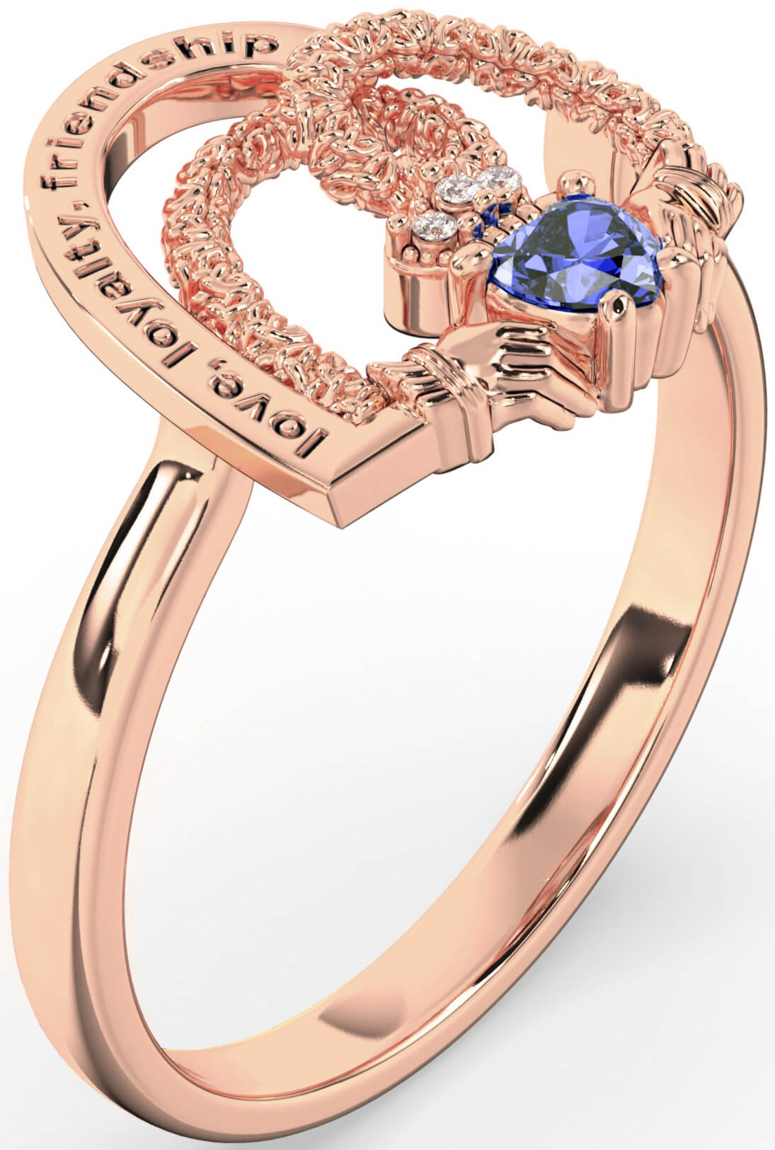 Diamond Sapphire Rose Gold Silver Irish 