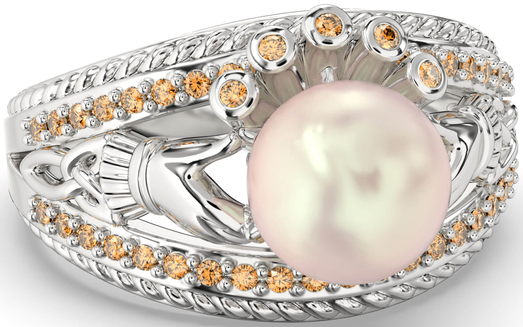 Citrine and deals pearl ring