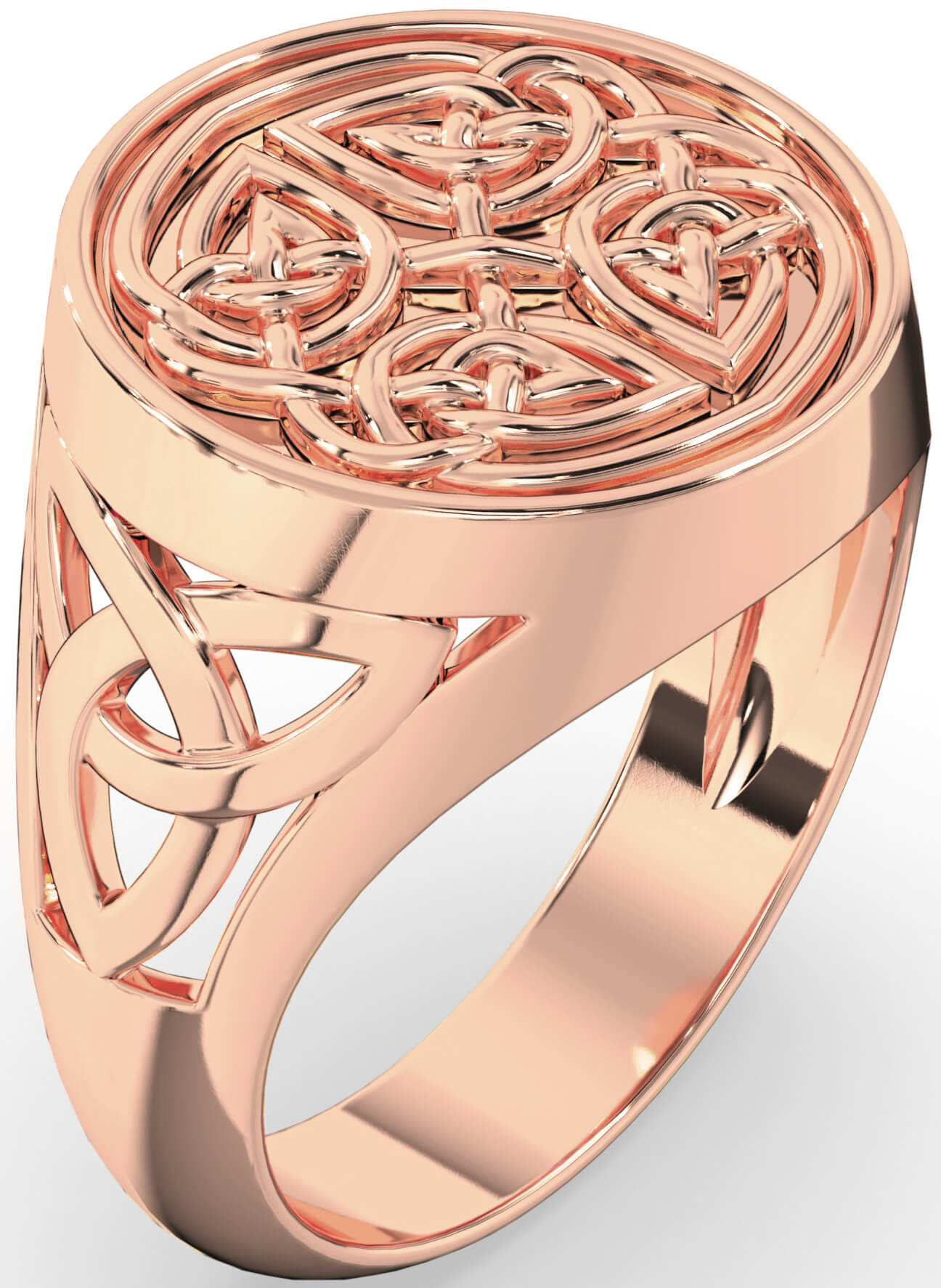 Men s Rose Gold Celtic Trinity Knot Ring